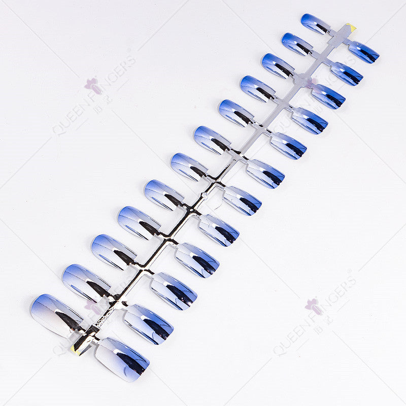 Zhifei manicure finished product 24 pieces of electroplated magic mirror Internet celebrity chameleon neon nail patches nail wear