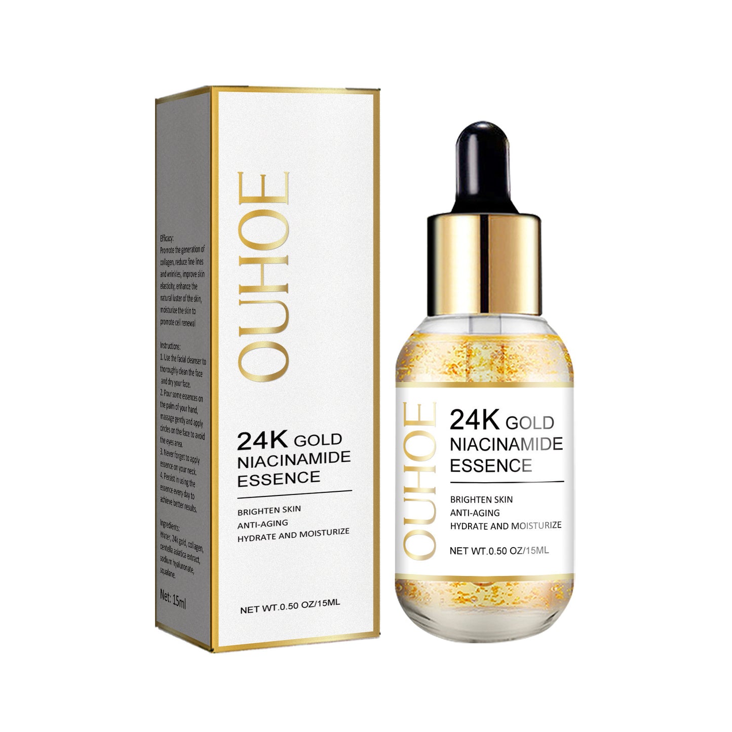 OUHOE 24K gold facial essence fades fine lines and nasolabial folds, moisturizes, tightens and anti-wrinkle essence