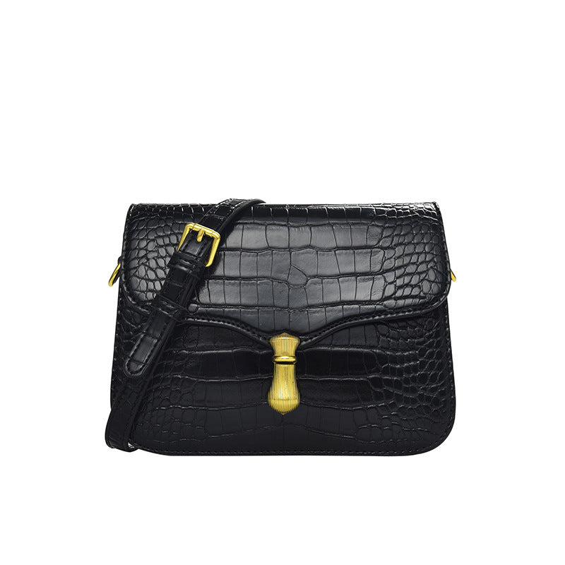 Niche crossbody women's bag 2023 new crocodile pattern bag small square bag retro fashion trend women's shoulder bag bag