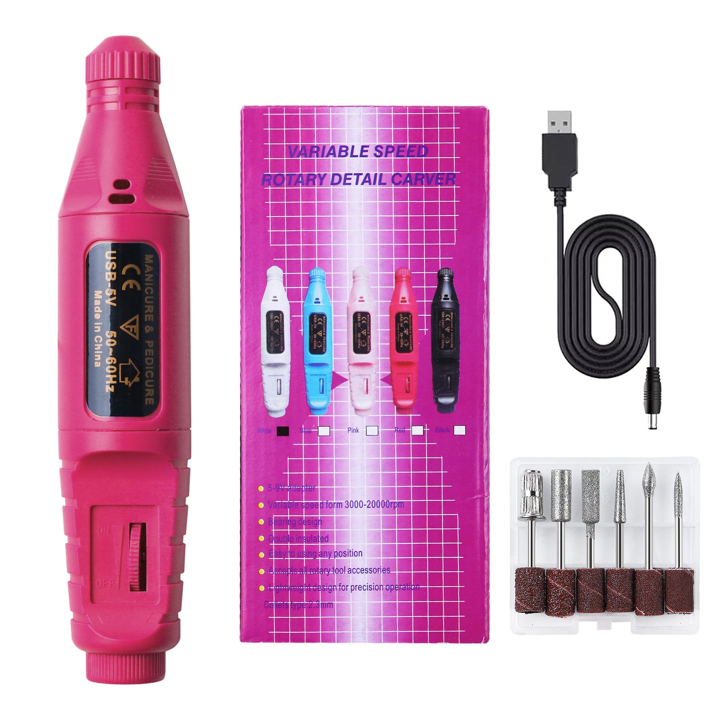 美甲工具迷你电动打磨机便携式美甲机甲片磨甲器专用套装批发