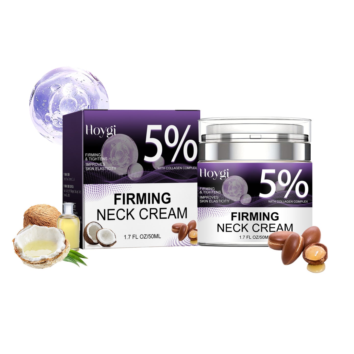 Hoygi Neck Firming Cream လည်ပင်းလိုင်းများကို စိုစွတ်စေပြီး အရေးအကြောင်းများကို လျော့ပါးစေပြီး အသားအရေကို တောက်ပစေသည်