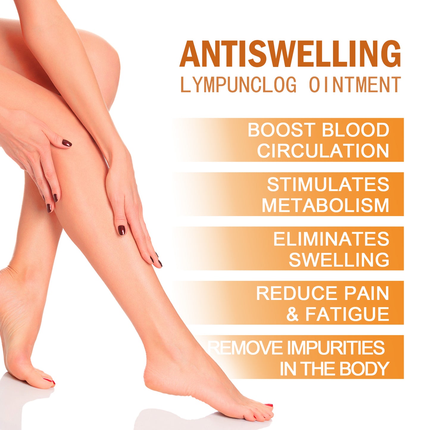 OUHOE Lymph Repair Ointment Repair Lymphatic Massage Care Soothing Muscle Soreness Leg Swelling Care Cream