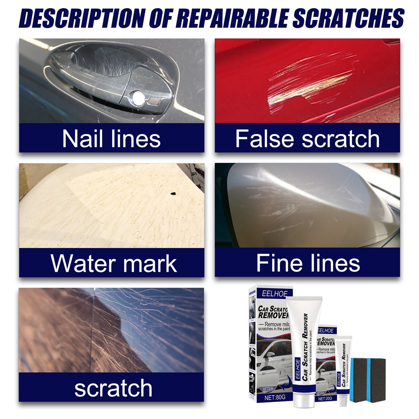 EELHOE scratch repair agent, scratch removal abrasive, car paint polishing wax, car scratch scratch repair wax