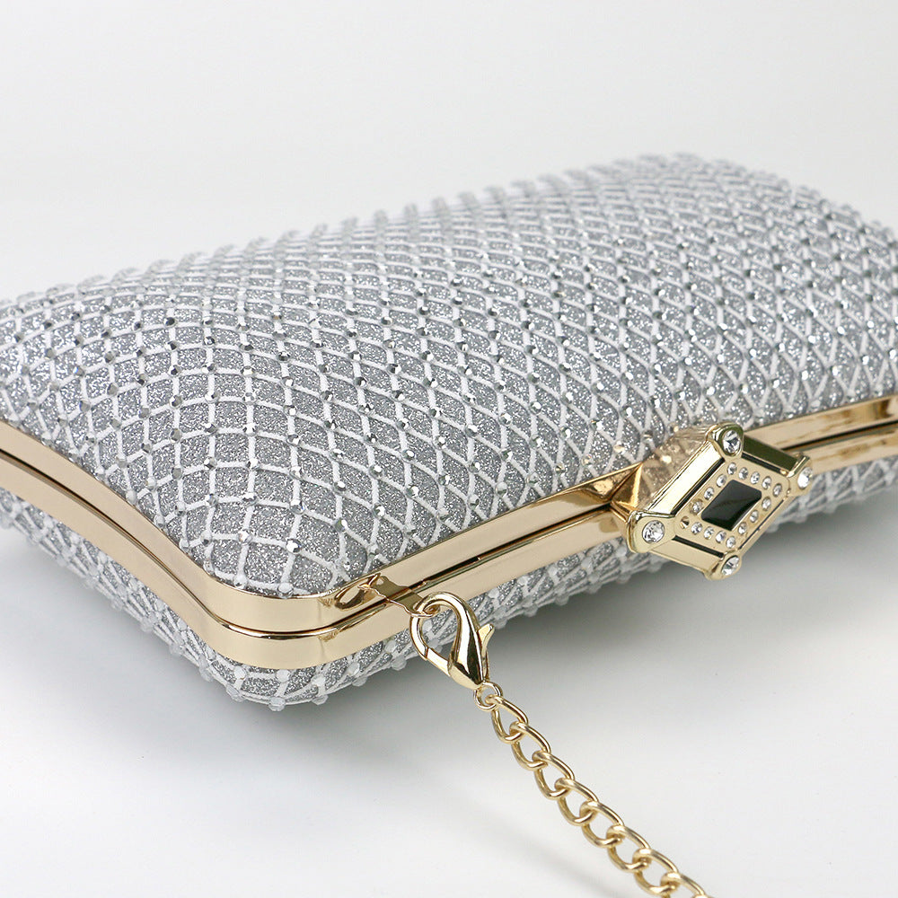 New style socialite rhinestone shiny evening bag clutch bag evening bag bridal bag chain crossbody banquet dress bag