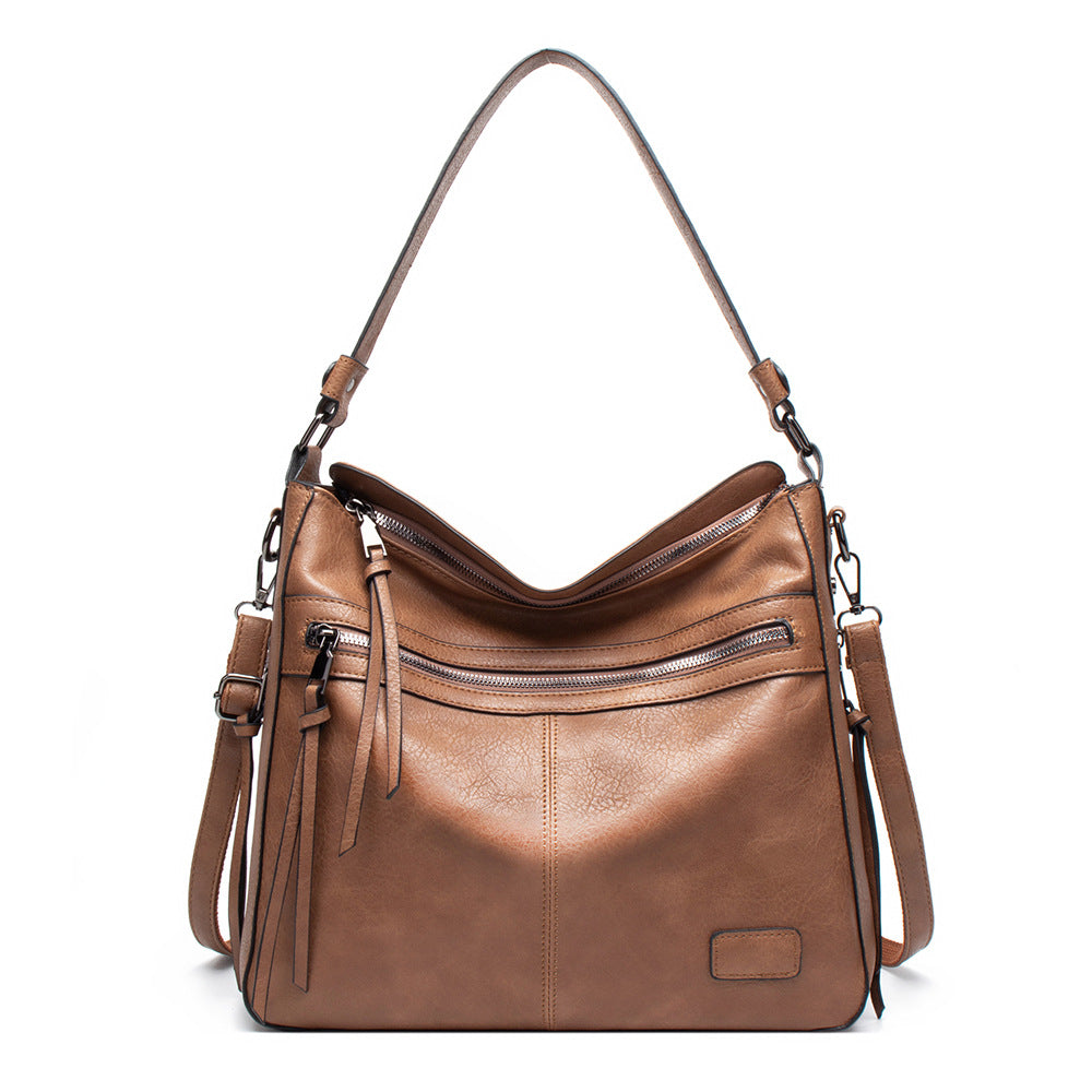 Cross-border bags, women's large-capacity tote bags, European and American simple portable shoulder bags, fashionable cross-body large bags, one-piece drop shipping