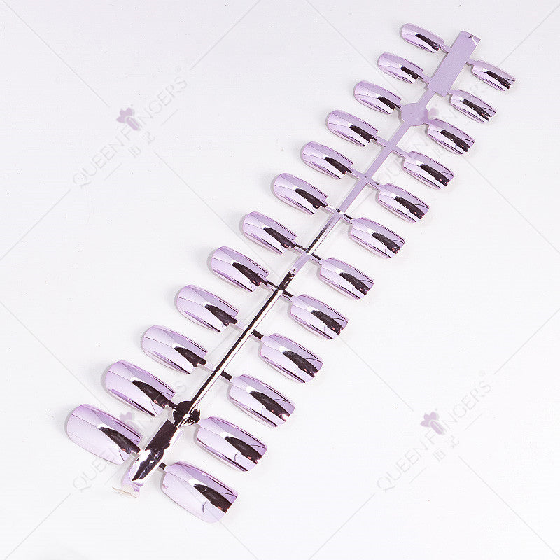 Zhifei manicure finished product 24 pieces of electroplated magic mirror Internet celebrity chameleon neon nail patches nail wear