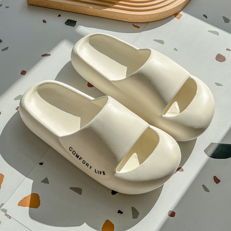 2023 Spring New Baotou Anti-collision Thick-soled Slippers Female Couples Stepping on Shit Feeling Wearing Non-slip EVA Sandals and Slippers Men