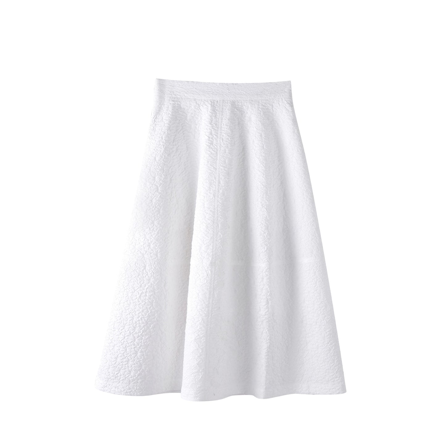 Baizi solid color high waist skirt 2023 summer new Korean version of all-match chiffon A-line skirt mid-length 231194