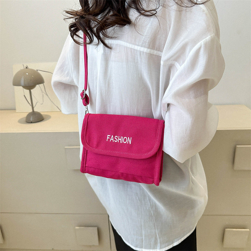 Popular women's bags 2023 new shoulder bag Korean style fashionable simple canvas bag crossbody bag foreign trade dropshipping