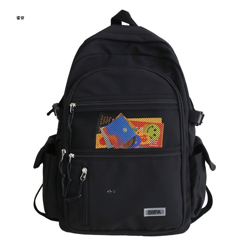 ins Japanese workwear schoolbag men's backpack women's Korean style high school college student simple backpack large capacity backpack