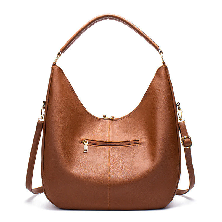 Women's bag 2023 new solid color foreign trade tassel mother-in-law bag large capacity shoulder tote bag European and American fashion shopping bag
