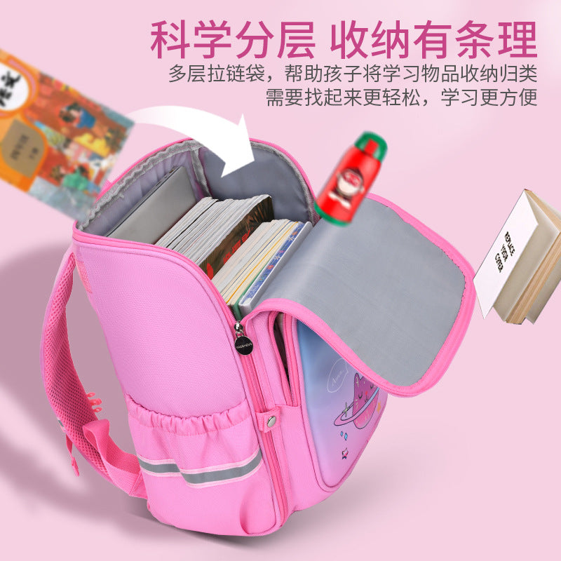 New schoolbags for primary school students 1--6th grade burden-reducing backpack integrated children's schoolbag can be printed with logo