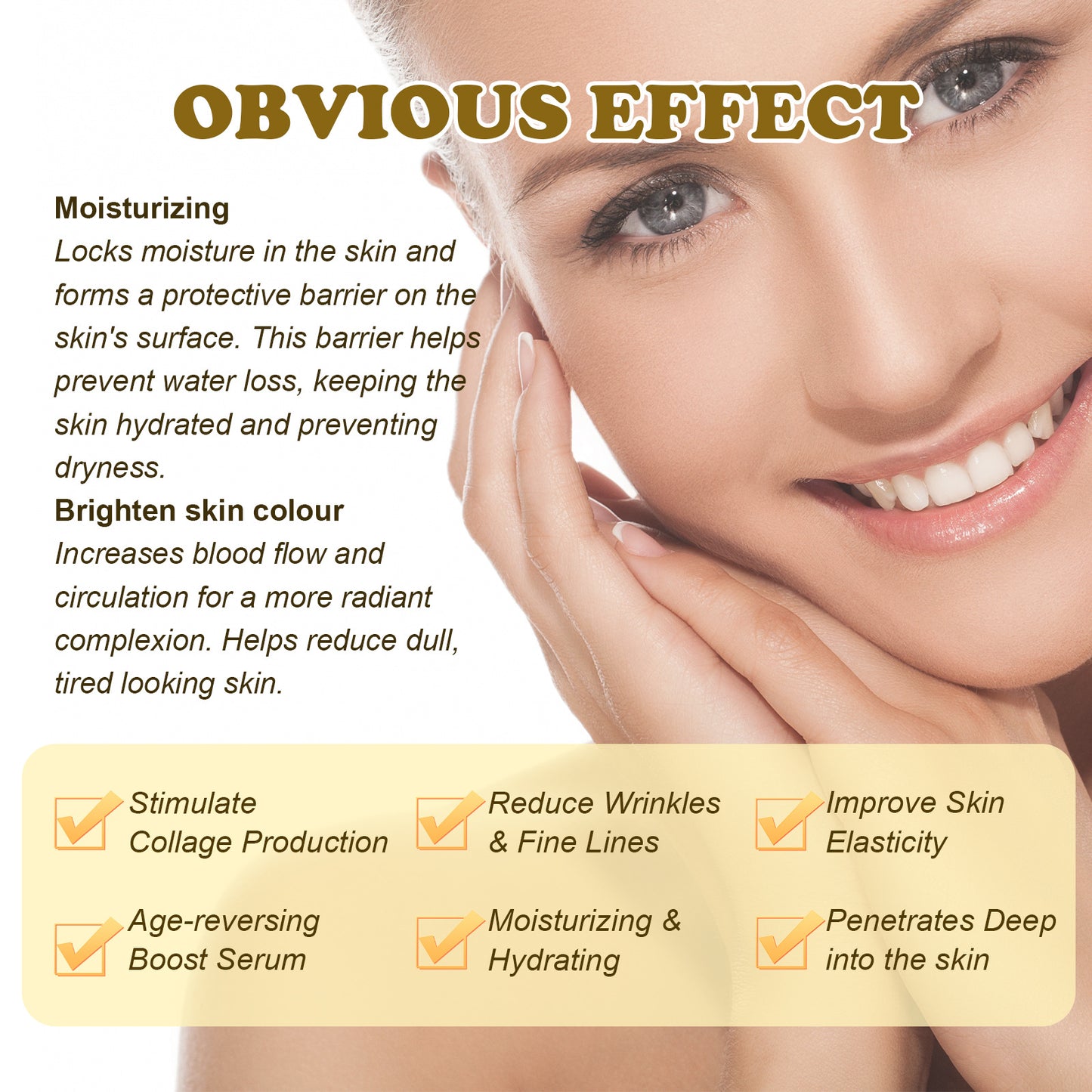OUHOE 24K gold facial essence fades fine lines and nasolabial folds, moisturizes, tightens and anti-wrinkle essence