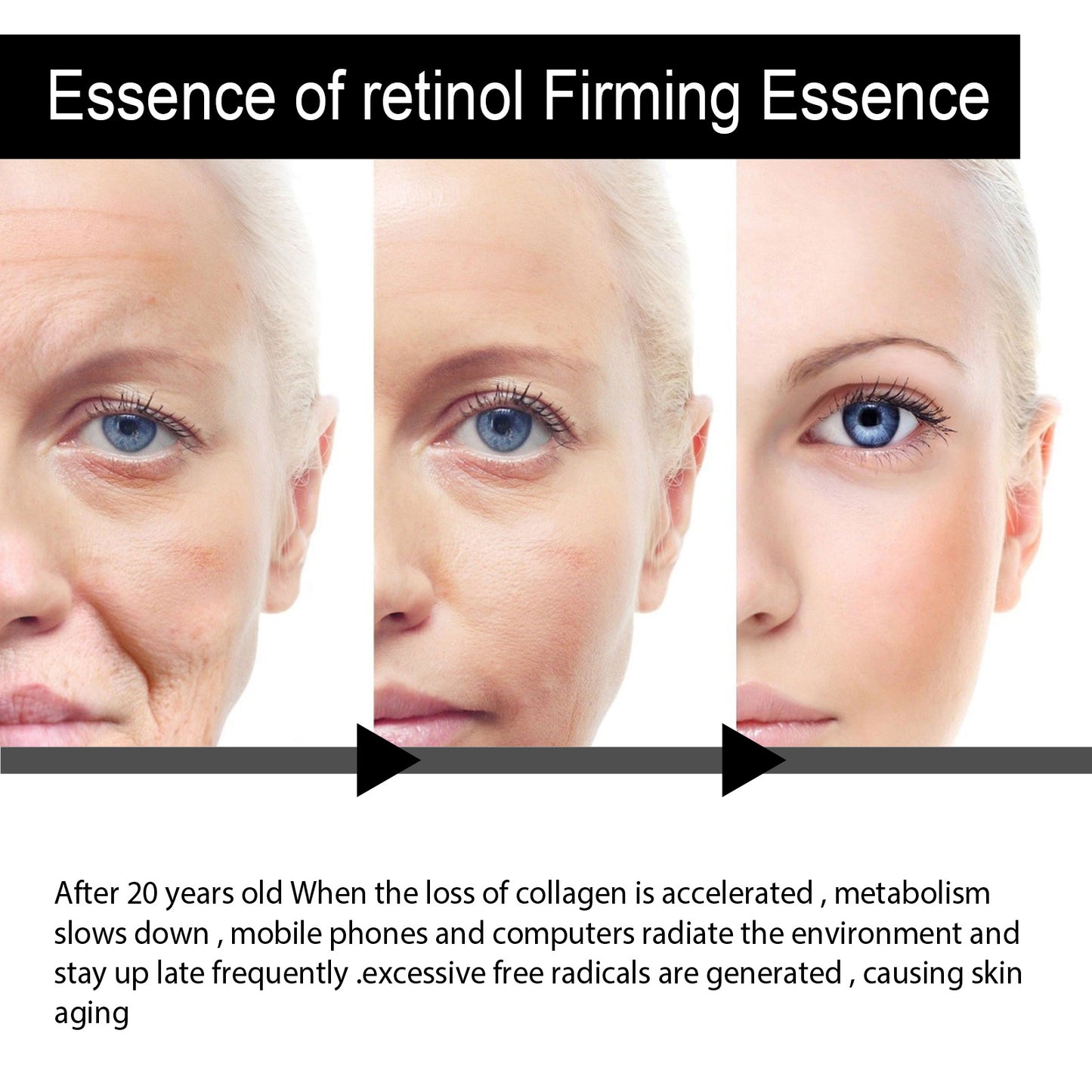 OUHOE Retinol Skin Beauty Essence, hydrating, rejuvenating, diluting dry and fine lines around the eyes, anti-dull, anti-wrinkle essence
