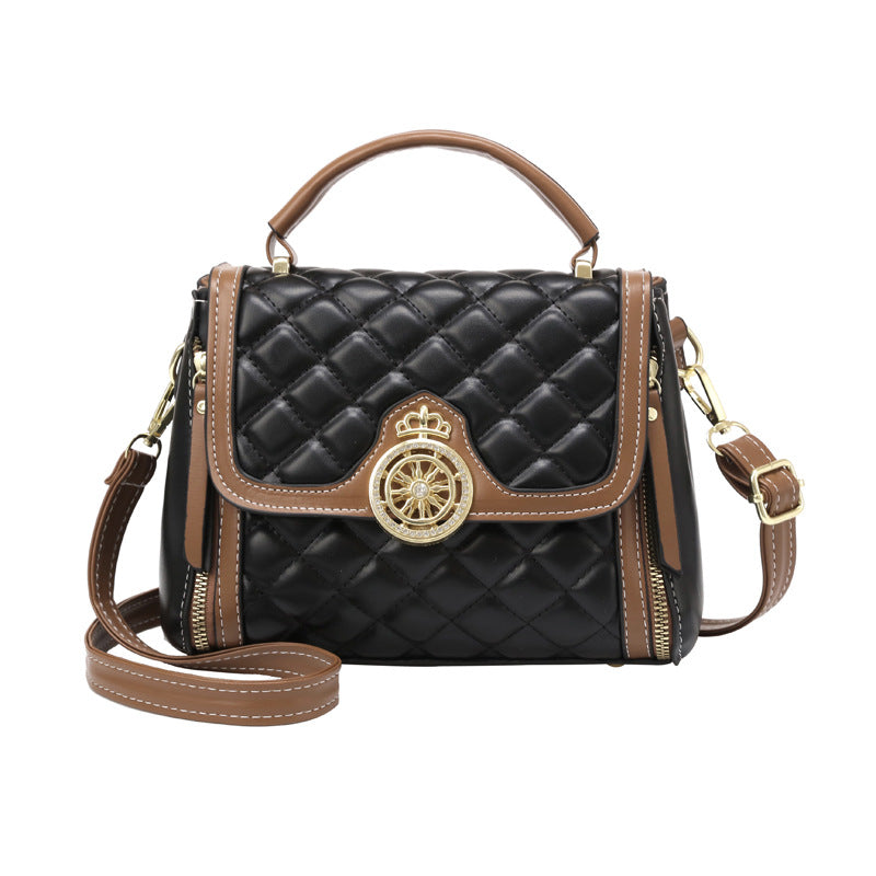 2022 Autumn and Winter New Women's Bag Shilairun Diamond Embroidery Thread Internet Celebrity Contrast Color Sweet Texture Western Style Crossbody Bag