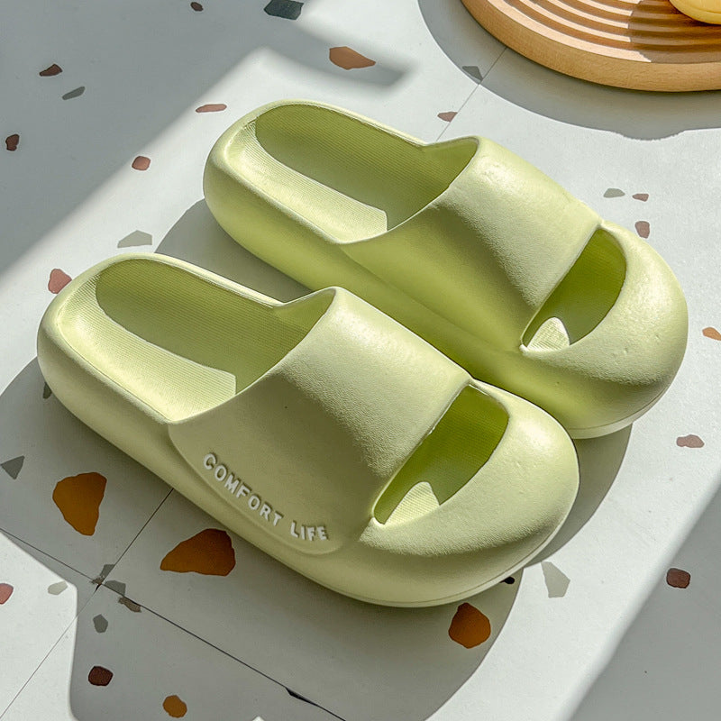 2023 Spring New Baotou Anti-collision Thick-soled Slippers Female Couples Stepping on Shit Feeling Wearing Non-slip EVA Sandals and Slippers Men