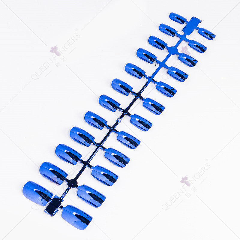 Zhifei manicure finished product 24 pieces of electroplated magic mirror Internet celebrity chameleon neon nail patches nail wear