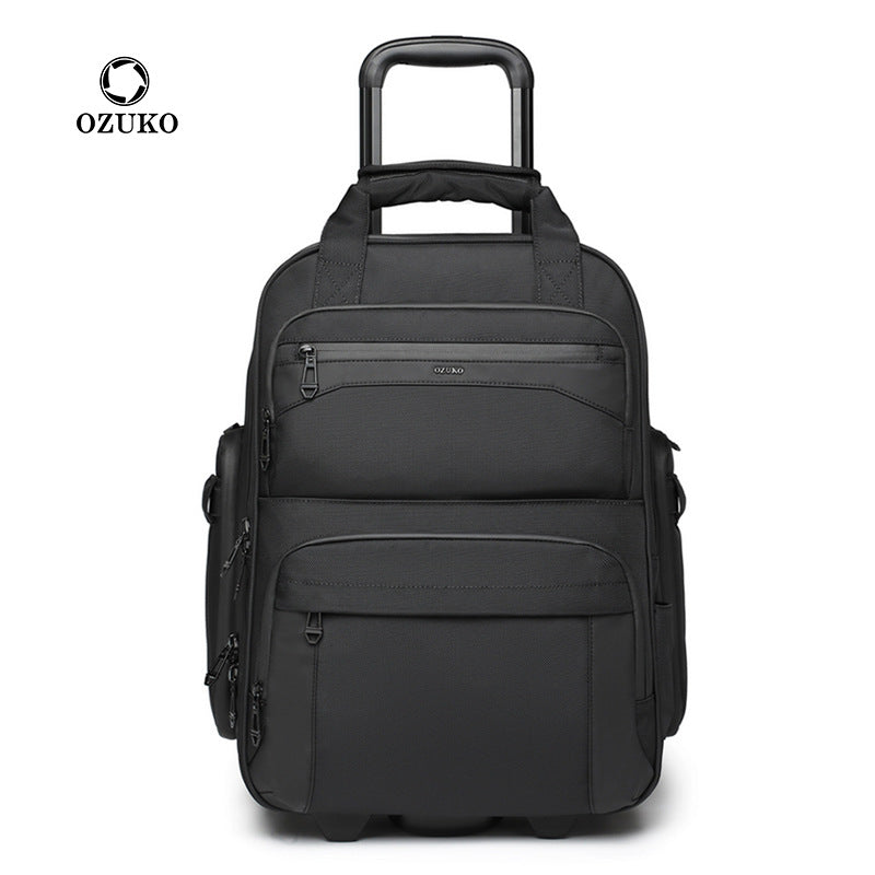 Ozuko's new business travel bag, portable multi-functional trolley bag, Oxford cloth with wheels, waterproof boarding bag