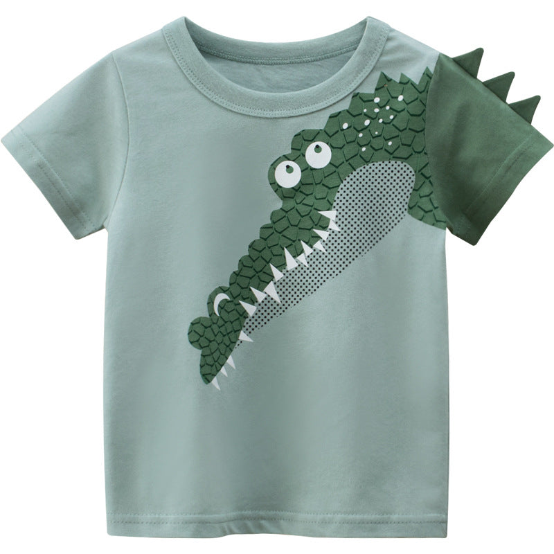 27kids Korean version of children's clothing 2023 summer new wholesale children's short-sleeved t-shirt male baby clothes a consignment sale