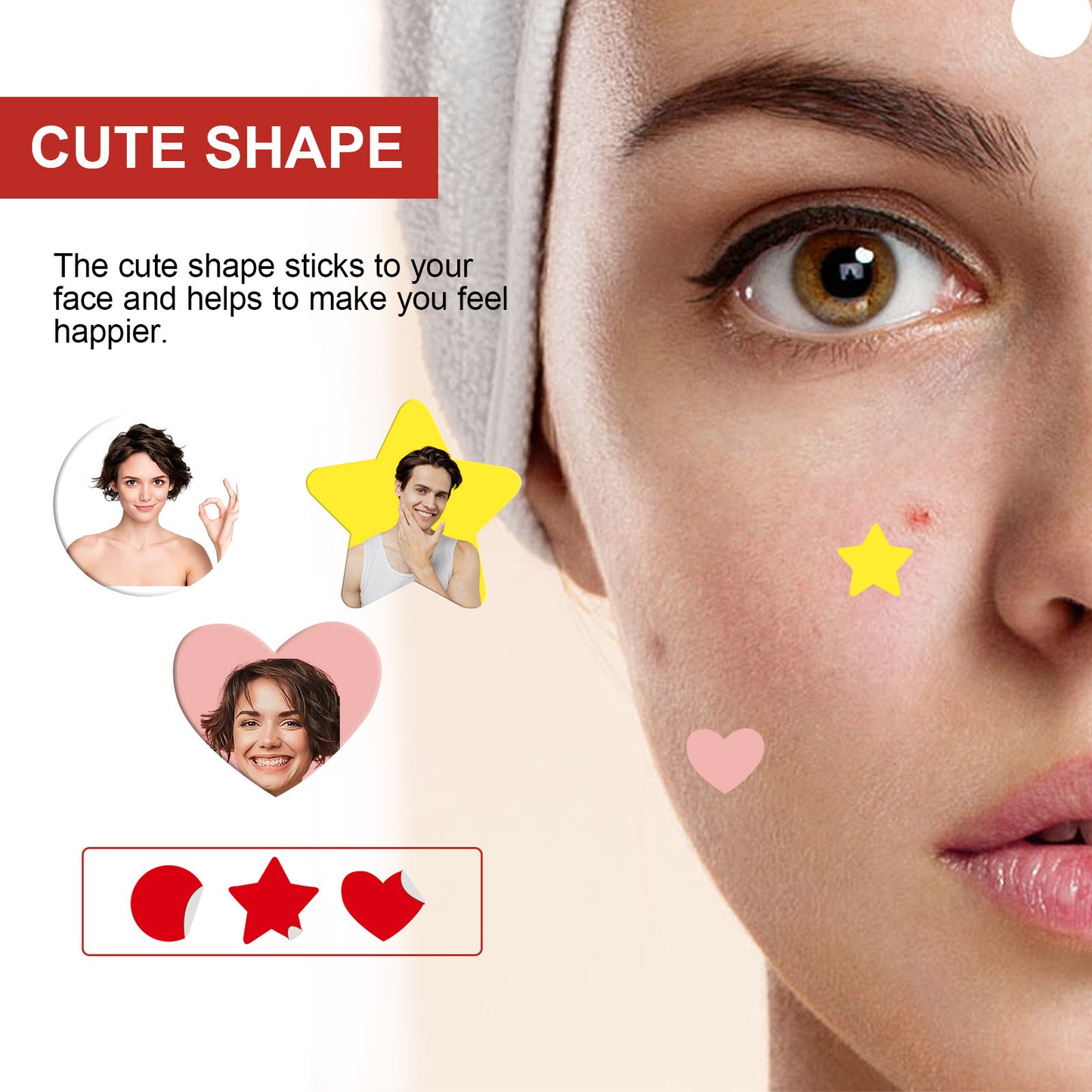 Hoygi facial color acne patch deeply moisturizes, reduces acne, repairs skin barrier, cute pattern