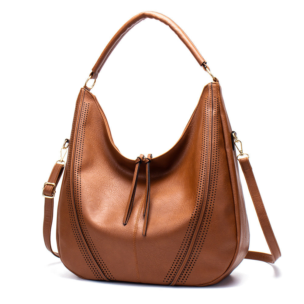 Women's bag 2023 new solid color foreign trade tassel mother-in-law bag large capacity shoulder tote bag European and American fashion shopping bag