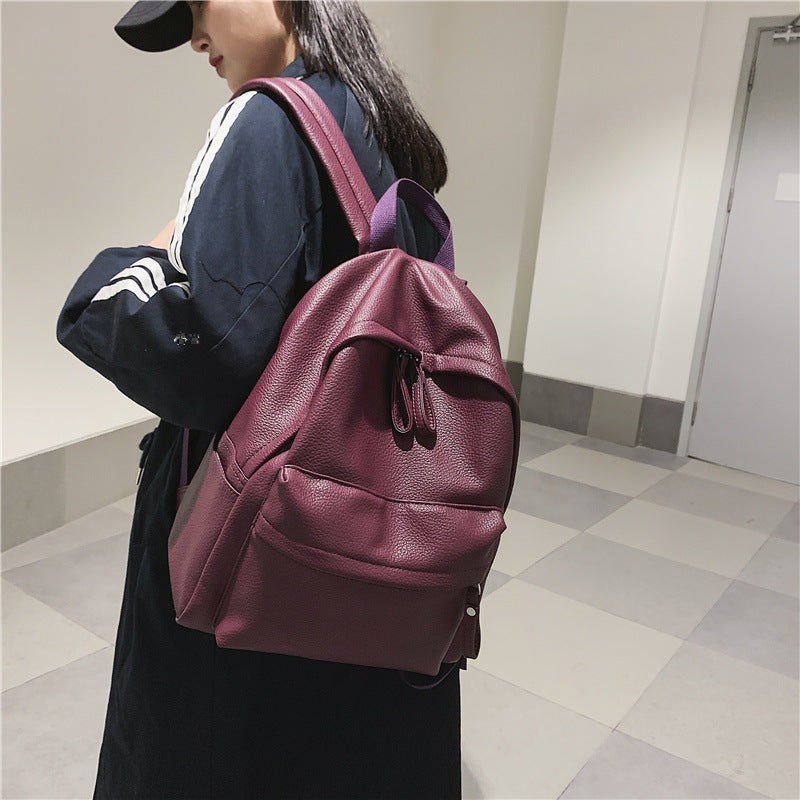 School bag female Korean version Harajuku ulzzang high school college students junior high school students simple versatile campus backpack