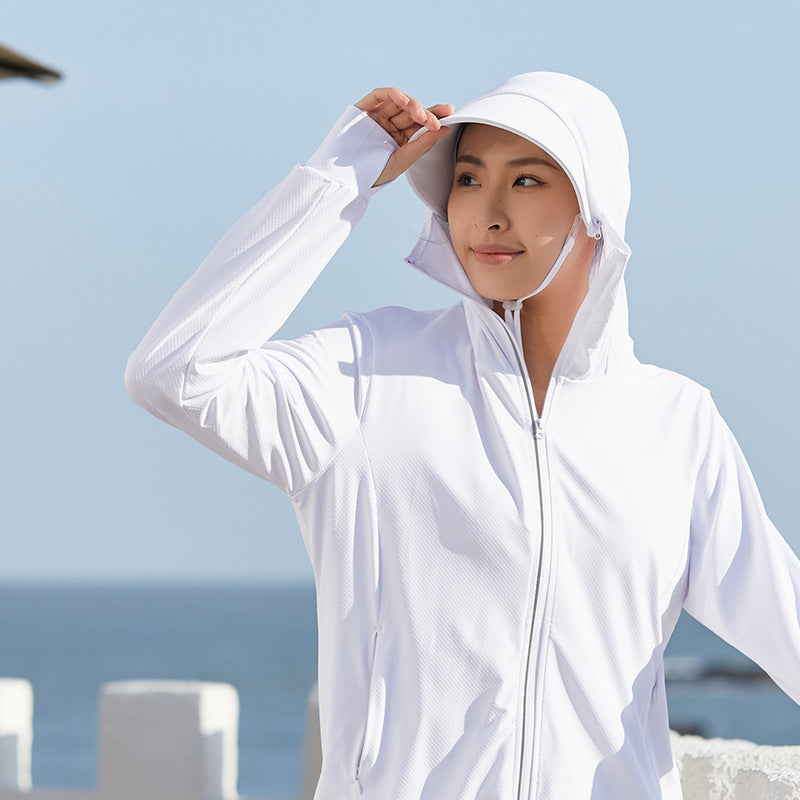 upf50+户外冰丝防晒衣男女夏季防紫外线轻薄款透气钓鱼外套防晒服