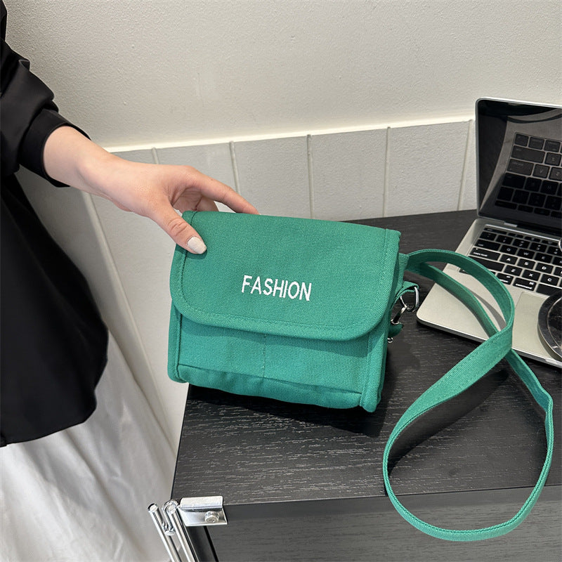 Popular women's bags 2023 new shoulder bag Korean style fashionable simple canvas bag crossbody bag foreign trade dropshipping