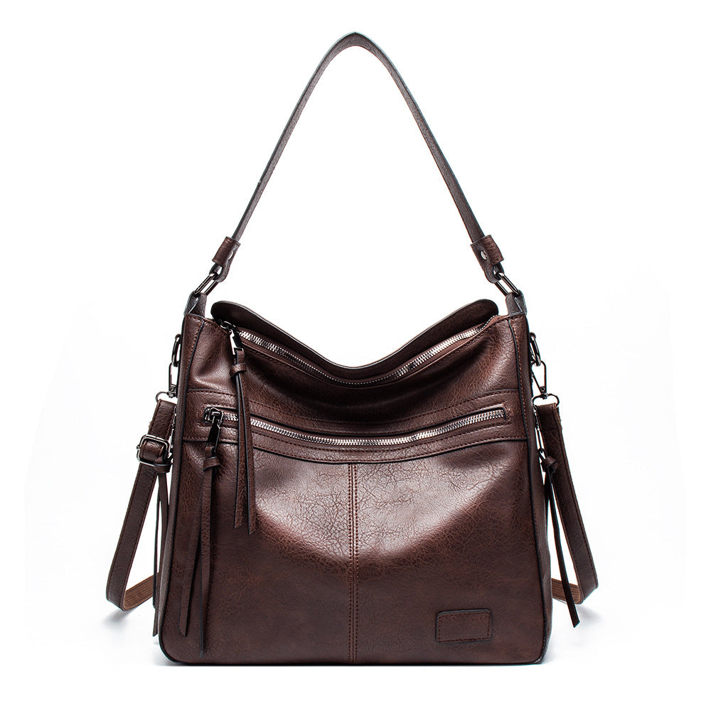 Cross-border bags, women's large-capacity tote bags, European and American simple portable shoulder bags, fashionable cross-body large bags, one-piece drop shipping