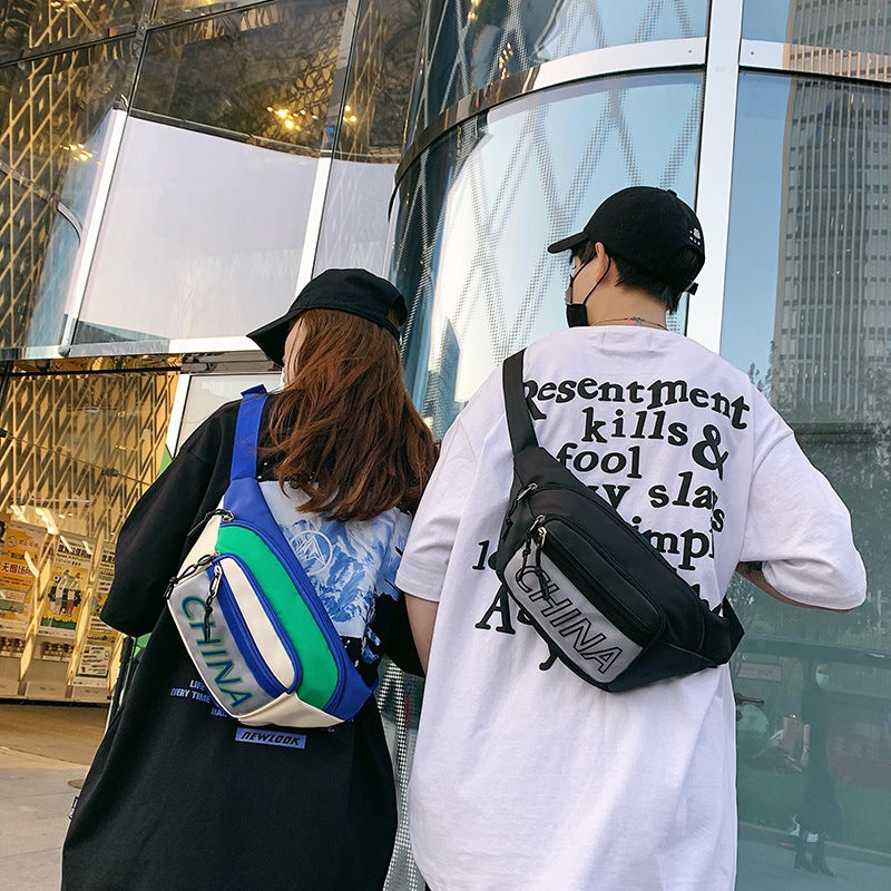 胸包男ins时尚斜挎包潮牌嘻哈个性学生运动挎包单肩包女百搭腰包