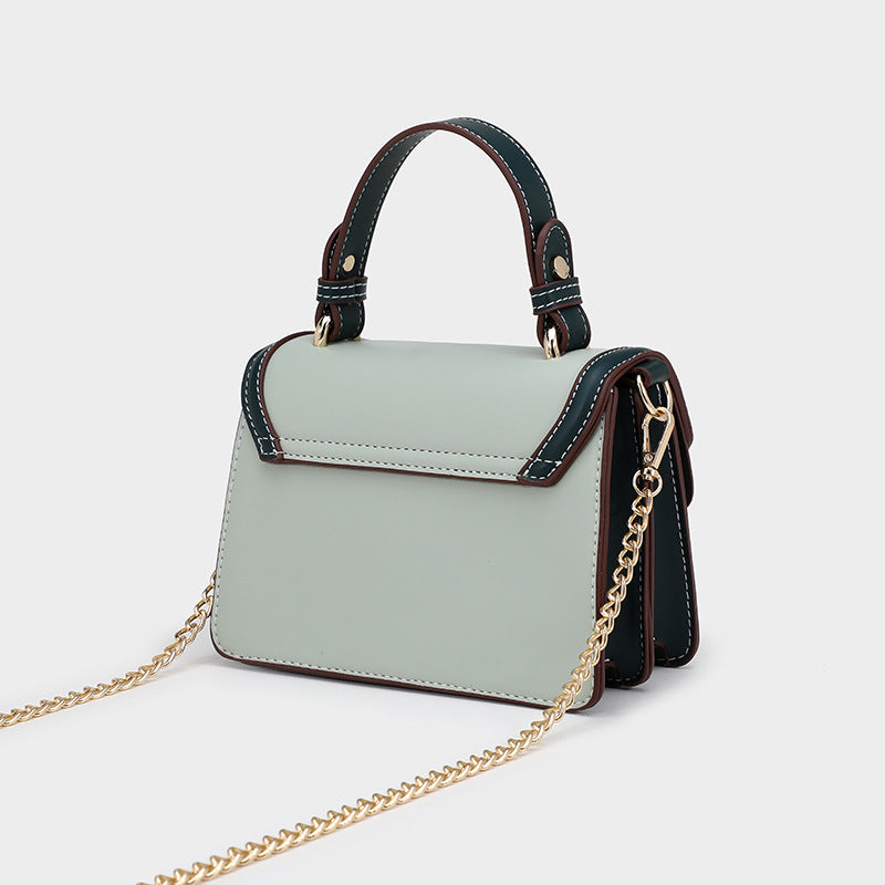 Contrast color square buckle chain bag for women 2023 new fashion handbag for women single shoulder crossbody bag wholesale handbag