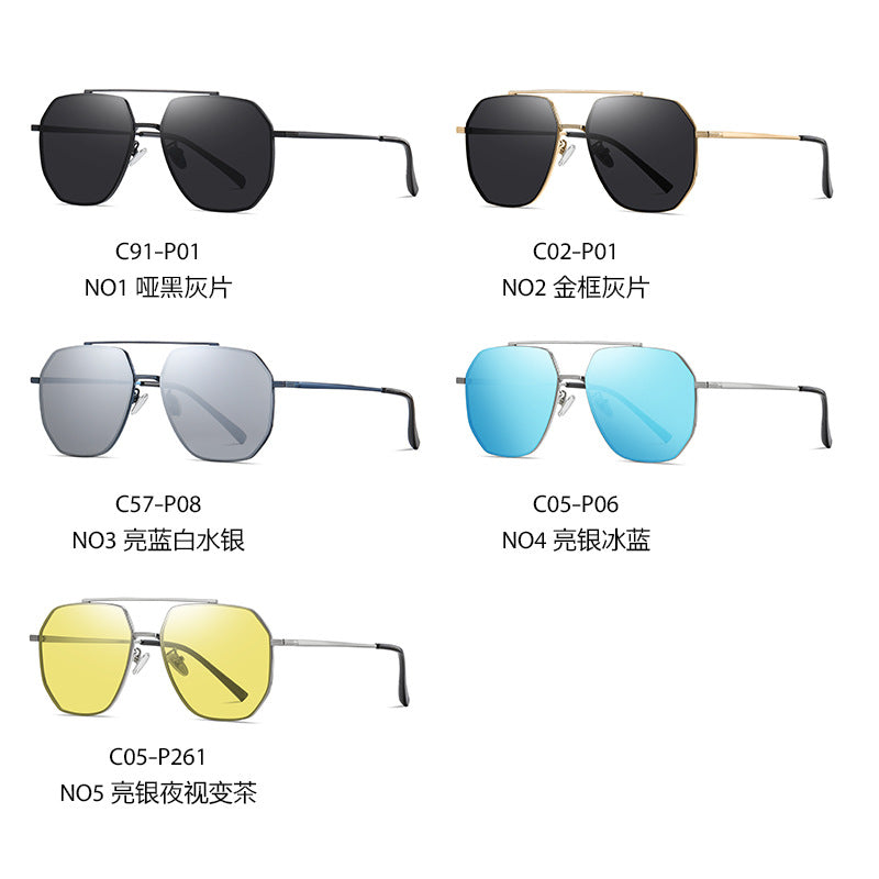 Lois same nylon polarized color-changing sunglasses for driving JS8536 Douyin live fashion sunglasses