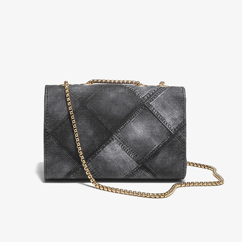 ladies bag fashionable gradient chain small square bag fashionable lock rhombus embossed crossbody women's bag dropshipping