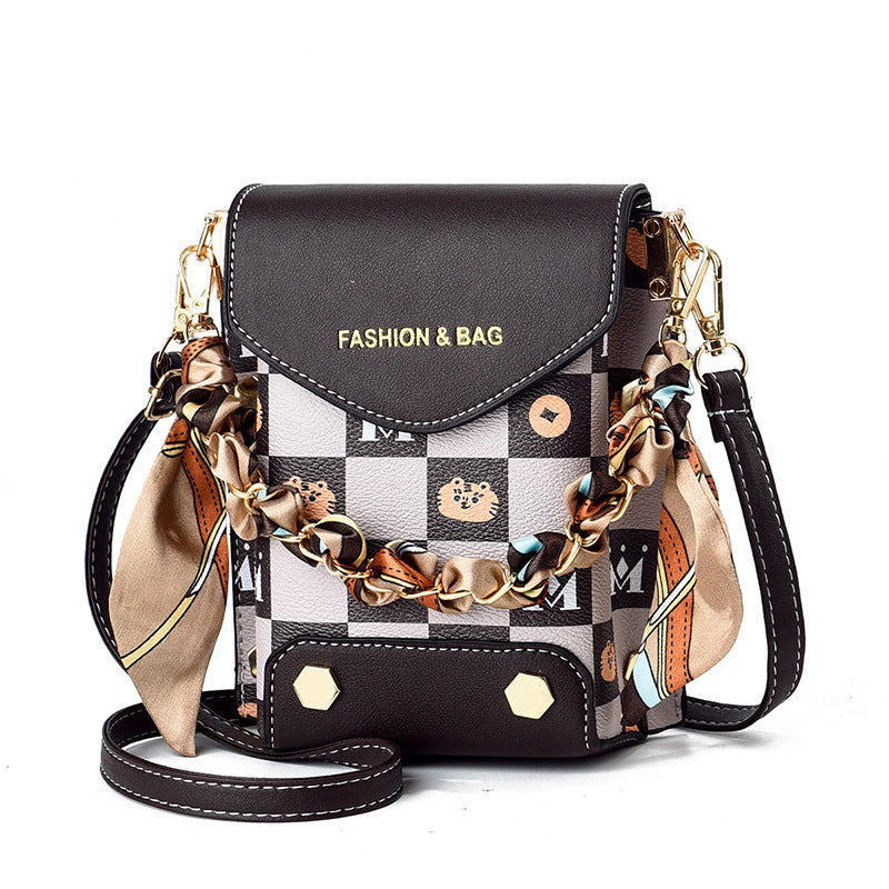 2022 Summer New Mobile Phone Bag Crossbody Bag Women’s Bag Fashion Single Shoulder Retro Small Square Bag Mini Mobile Phone Bag Wholesale