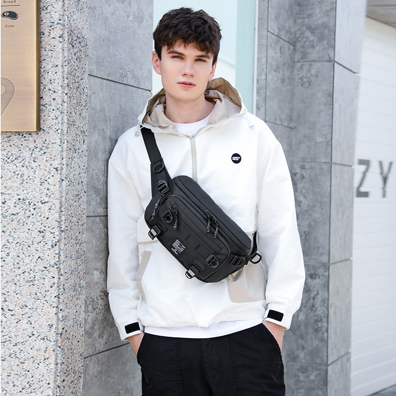 Ozuko new men's bag single shoulder crossbody bag outdoor trendy brand men's chest bag high-end men's waist bag wholesale