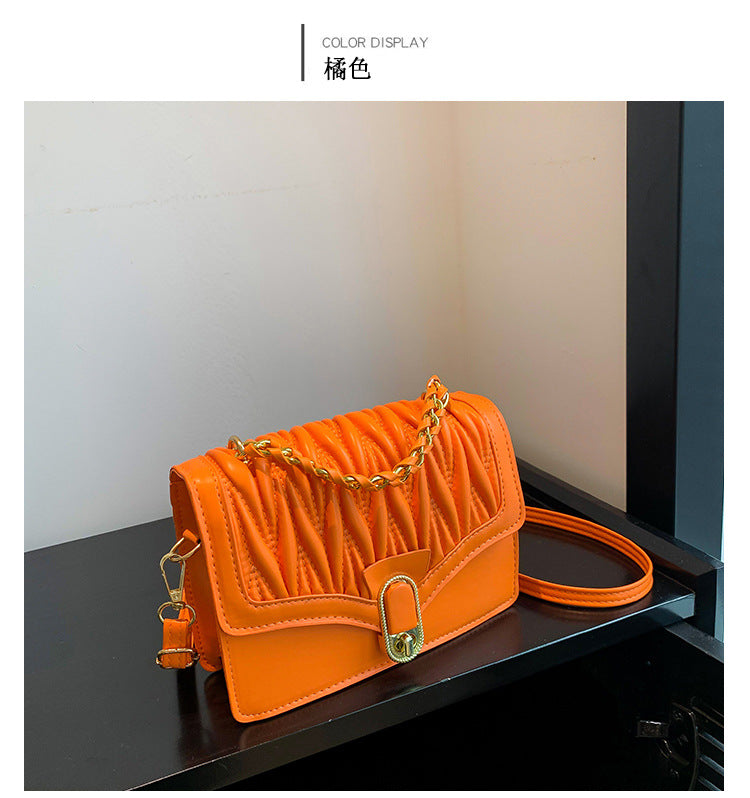 Korean fashion small bag for women 2023 autumn and winter new diamond chain bag personality simple small square bag crossbody bag
