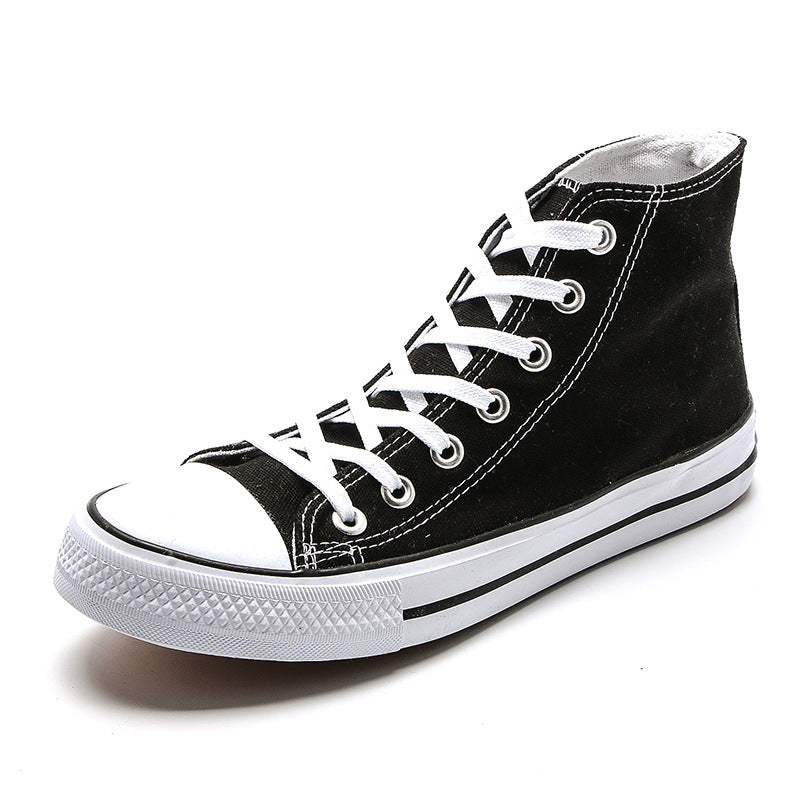 Couple classic canvas shoes men and women secondary vulcanized rubber shoes round toe wear-resistant students non-slip basic models B203