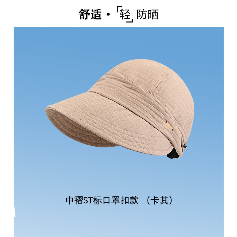 防晒帽速干夏季遮阳小众渔夫帽女时尚防紫外线太阳帽子