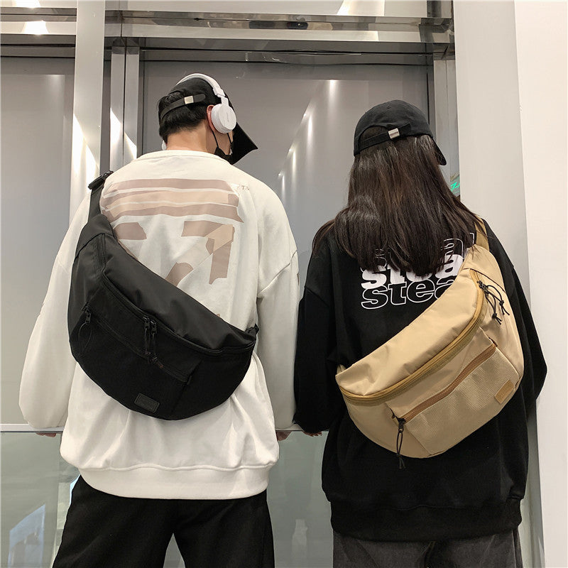 Men's bag, shoulder crossbody bag, large-capacity casual chest bag, men's trendy brand cross-body versatile student sports waist bag for women