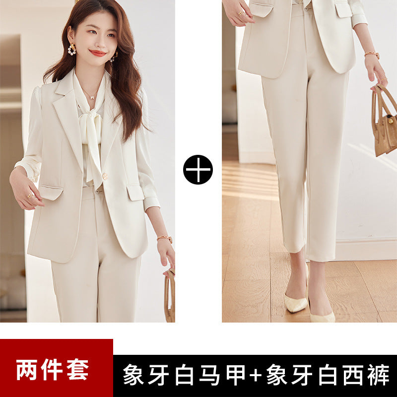 西装马甲女春秋2023年新款时尚休闲正装高级感职业套装气质工作服