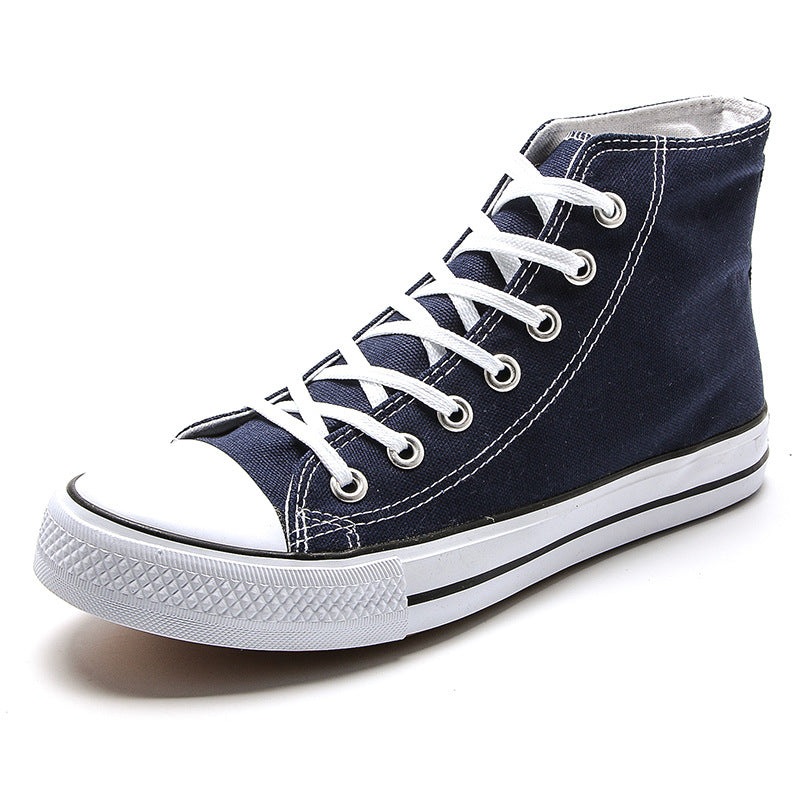 Couple classic canvas shoes men and women secondary vulcanized rubber shoes round toe wear-resistant students non-slip basic models B203