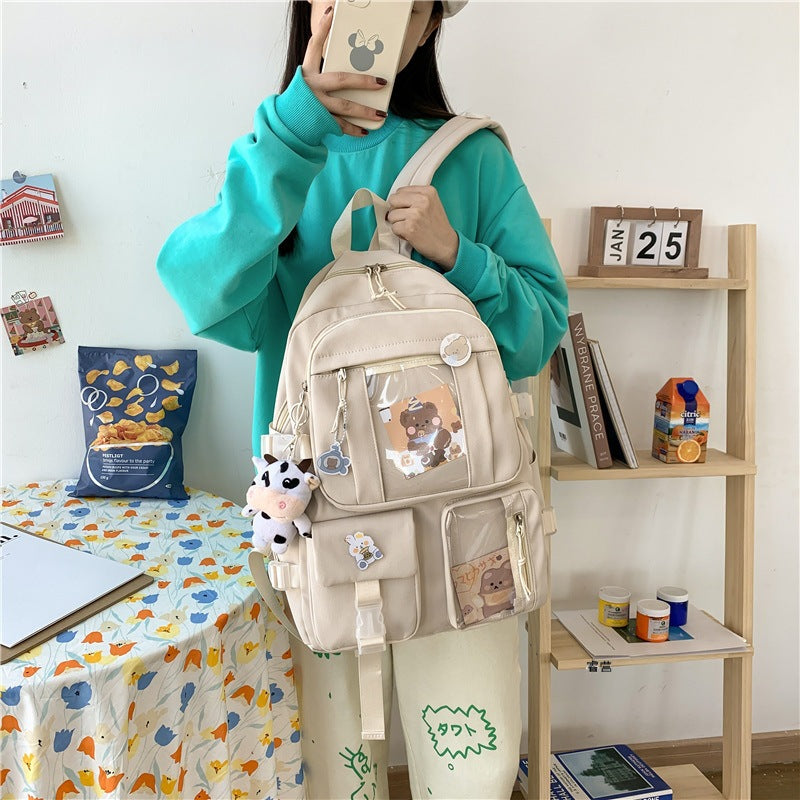 Japanese Harajuku schoolbag female Korean version high school college student junior high school student backpack cute girly heart primary school student backpack