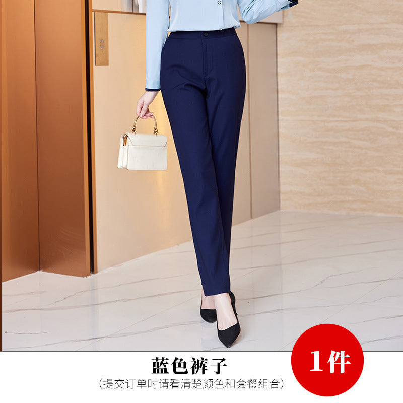 2022秋装新品长袖V领白衬衫女职业装缎面雪纺衫衬衣女上衣打底衫