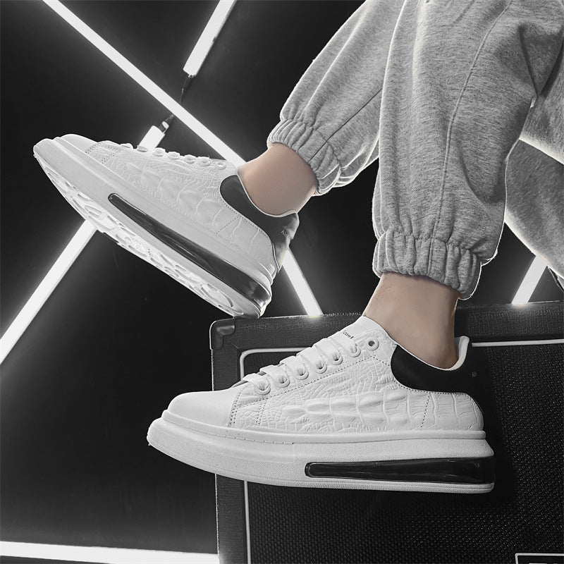2022 new spring men's air cushion white shoes all-match casual sports crocodile pattern men's shoes 8907