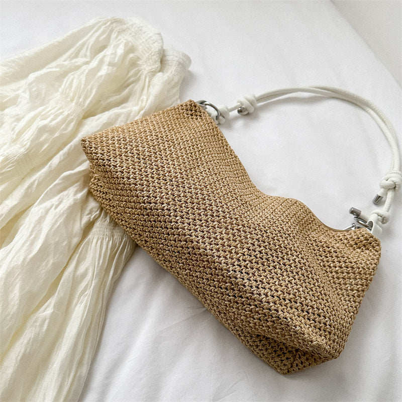 Handwoven bags for women 2023 new trendy fashion retro straw tote bag versatile large capacity shoulder bag for women