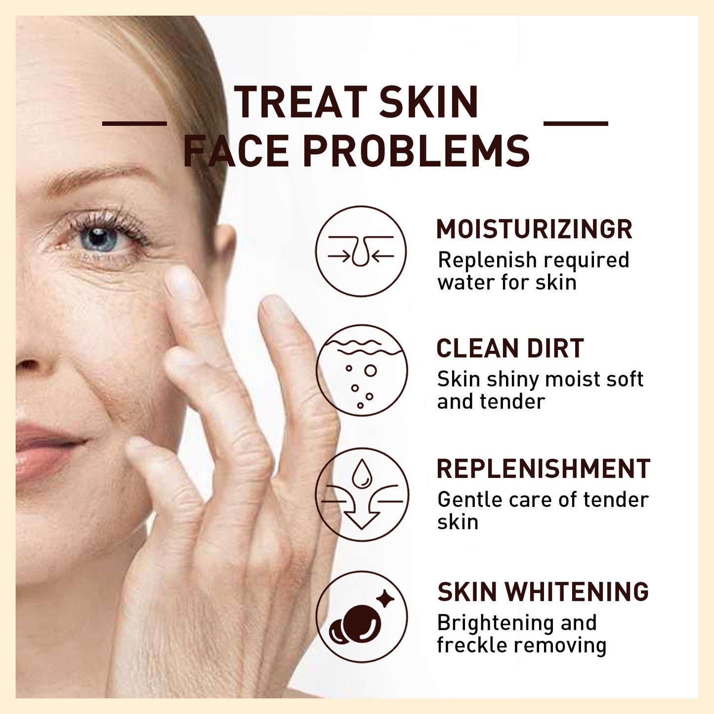 OUHOE Rice Anti-Wrinkle Essence Firming Facial Skin Anti-Aging Repair Fading Spots and Wrinkles Skin Care Solution