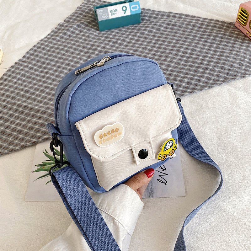 Canvas small bag women's crossbody lightweight shoulder bag 2021 new summer small fresh and cute student mobile phone bag