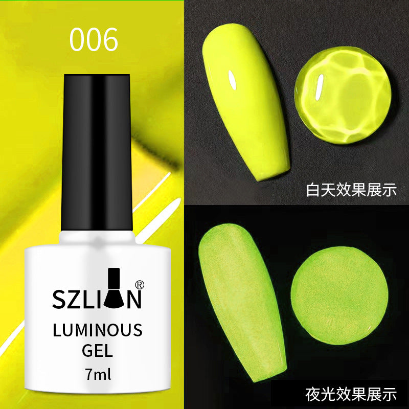 Cross-border popular nail art luminous glue fluorescent color nail polish glue phototherapy glue set popular candy color nail salon exclusive
