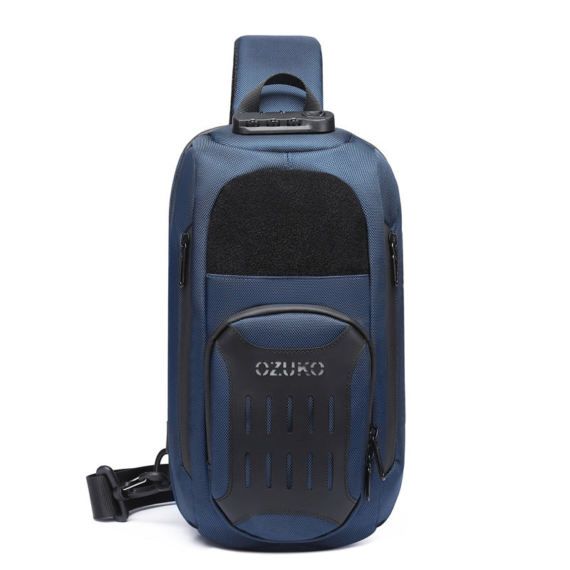 ozuko black crossbody bag large capacity sports men's chest bag outdoor tactical multifunctional men's bag shoulder bag
