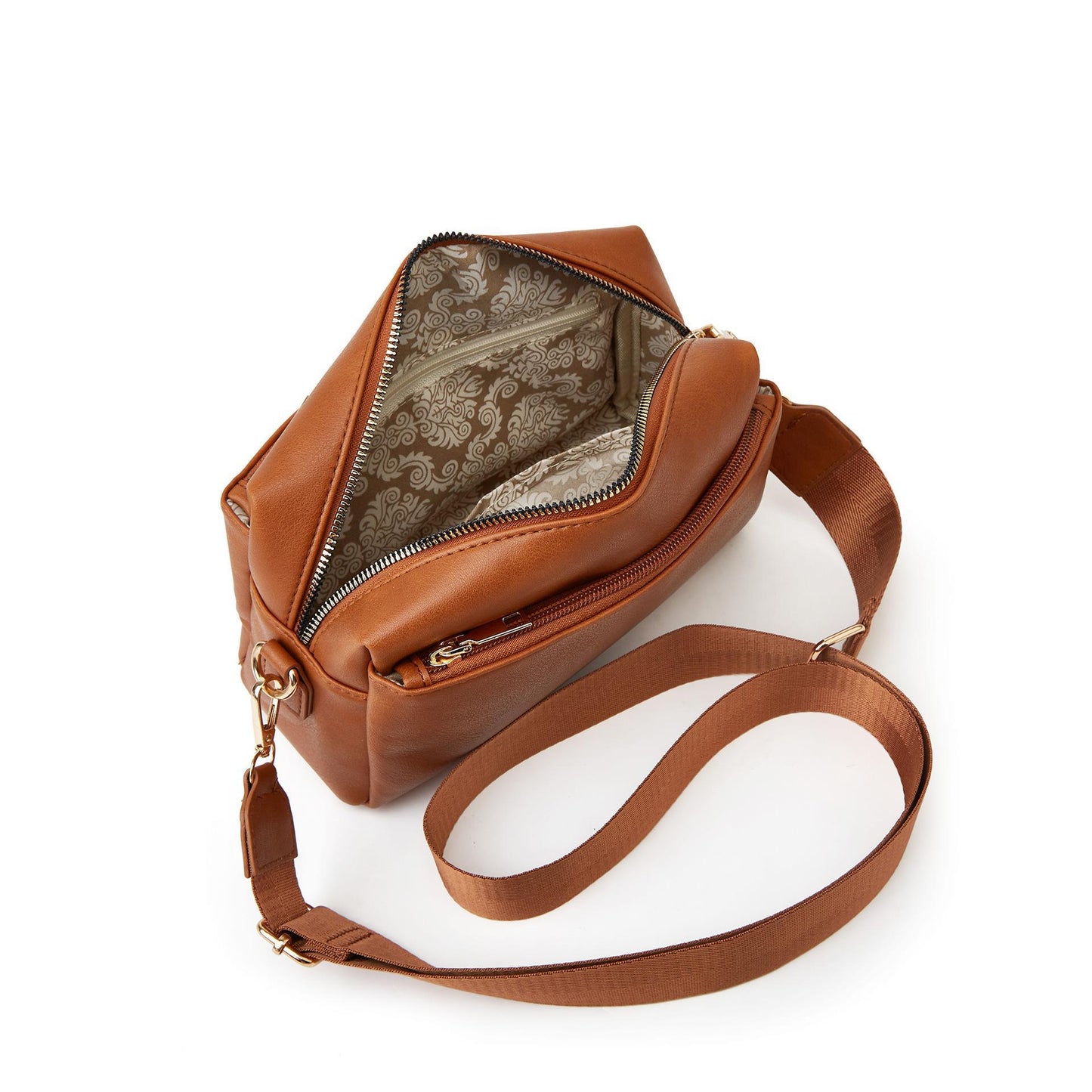 Women's bag single shoulder crossbody small bag 2023 new multi-zipper water repellent PU women's bag women's small square bag